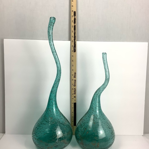Hand Blown Art Vases STUNNING Home Decor, 25” and 18” - Picture 8 of 10